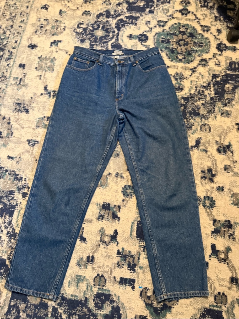 L.L. Bean Women’s  Straight-Leg Blue Denim Jeans - original fit size 12 R